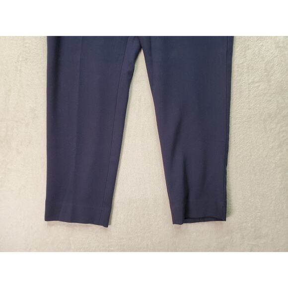 Talbots Dress Pants Women's Navy Polyester High Rise Pockets Straight Leg Slit - Picture 3 of 7
